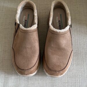 Skechers Latte Tan Air Cooled Memory Foam Slip-On Shoes